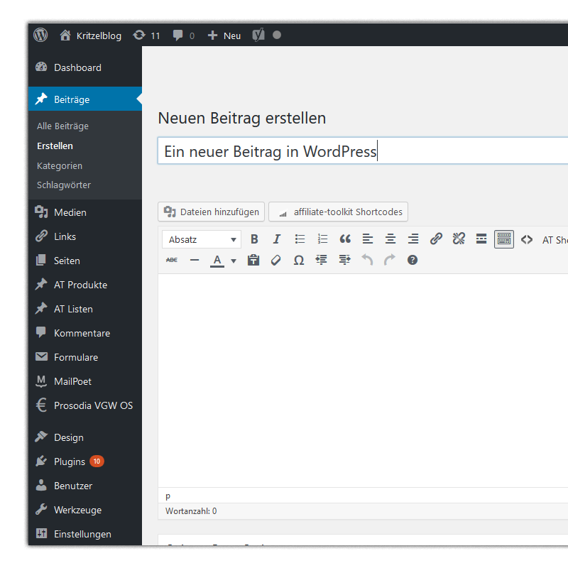 WordPress Beitragseditor